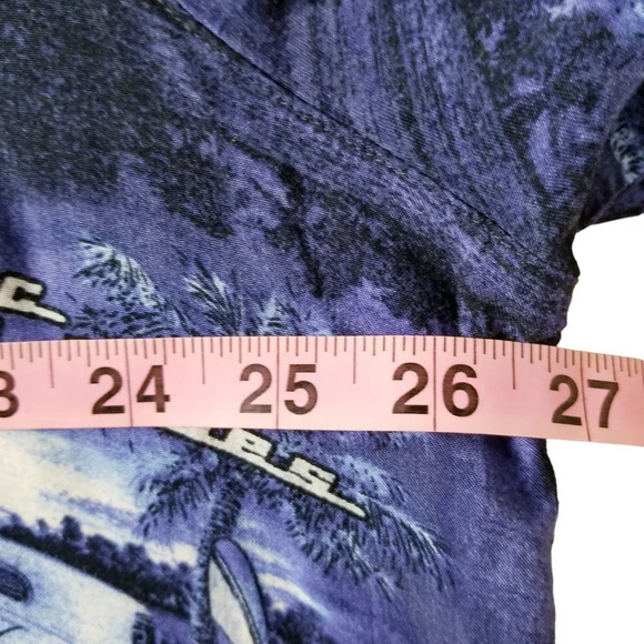 George VTG Men XL Hawaiian Classic Wave Rider Car Short Sleeve Button Down Shirt - Picture 8 of 10